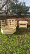 Octagonal planter and triple trellis