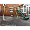 Timber Adventure Swing Set with wooden climbers