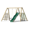 Timber Adventure Swing Set with wooden climbers