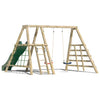 Timber Adventure Swing Set with wooden climbers