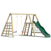 Timber Adventure Swing Set with wooden climbers
