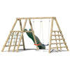 Timber Adventure Swing Set with wooden climbers