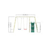 Timber Adventure Swing Set with wooden climbers